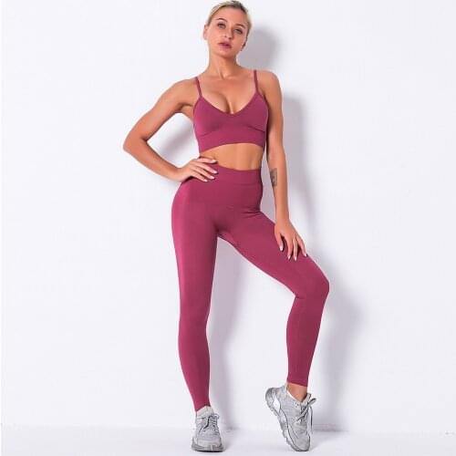 2Pcs Yoga Outfits for Women High Waist Seamless Leggings Sleeveless Shirt Mesh Fitness Sets Gym Clothes Sportswear Workout NT024