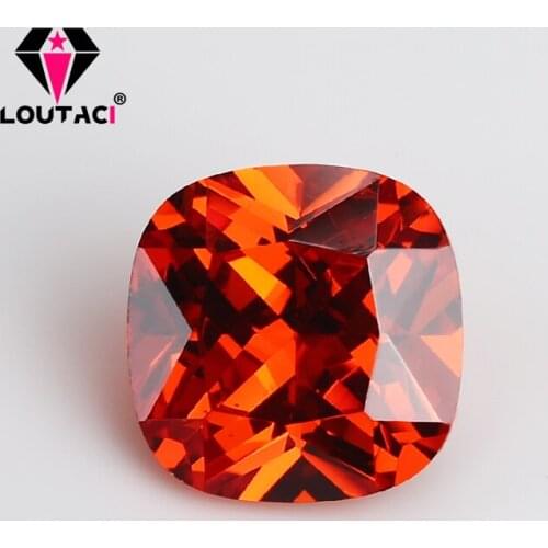 LOUTACI Mystic Factory Direct Sale Orange Red Cushion Cubic Zirconia Small Size 3x3-4x4mm