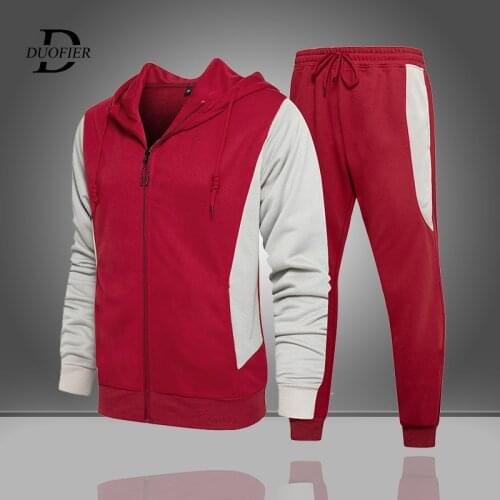 Men Autumn Winter Casual Sports Suit Jacket+Pants Two Pieces Set Fashion Sportswear Mens Jogging Suit Long Sleeve Sweatsuit 2021