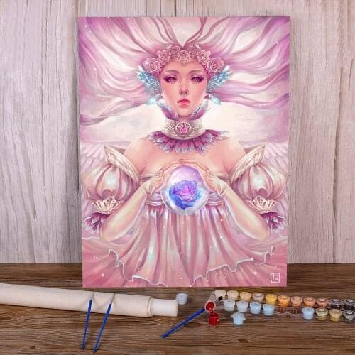 Cartoon Girl Woman DIY Paint By Numbers Complete Kit Acrylic Paints 50*70 Picture By Numbers Photo Decorative Art