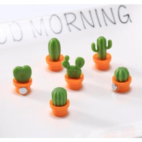 6pcs/set Cactus Fridge Sticker Cute Mini Succulent Plant Magnets Fridge Sticker Message Picture Home Tools SN3359