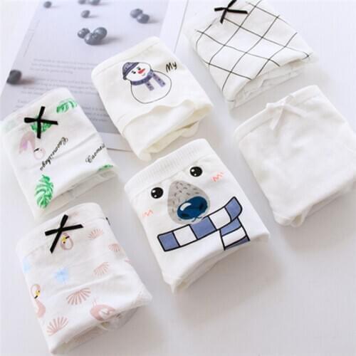 New Arrived 4Pcs/Lot Girl Panties Underwear Lace Briefs Cotton Lingerie Soft Comfortable Bowknot Cartoon Panty Wholesale XR