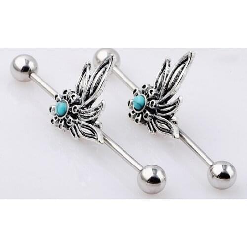 New arrival scaffold barbells surgical Stainless Steel big cross dangle industrial barbell piercing