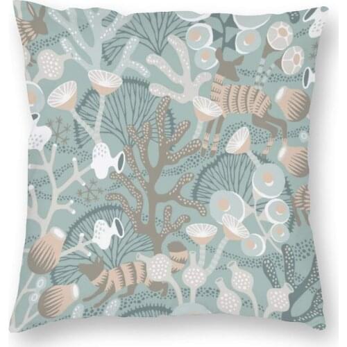 Ocean Coral Style Home Decorative Soft Plush Square Throw Pillow Cases Covers Cushion Cover 18" X18"