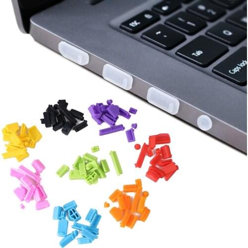 16pcs Colorful Silicone Anti Dust Plug Cover Stopper Laptop dust plug laptop dustproof usb dust plug Computer Accessories