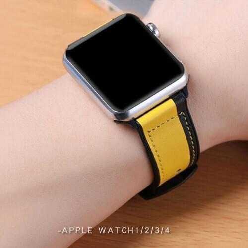 Silicone Genuine Leather strap for apple watch band 42mm 38mm 44mm 40mm iwatch bracelet 5/4/3/2/1 sport correa Accessories