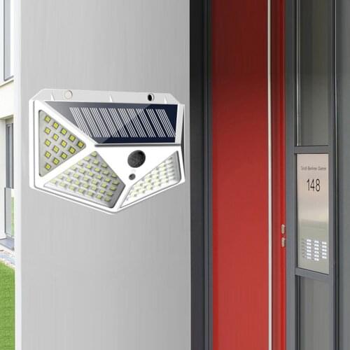SOLAR POWERED GARDEN LIGHTS WALL/FENCE MOUNT PATIO OUTDOOR SECURITY LAMPS 100LED