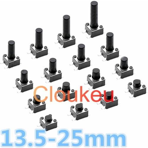 SMD 6x6 Touch On/Off Push Button Switch 6*6*13.5/14/14.5/15/15.5/16/16.5/17/17.5/18/18.5/19/19.5/20/21/22/23/24/25mm