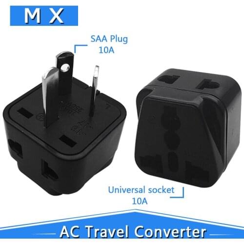 Universal Black White One Twist Two Standard Australian Plug US EU UK to AU 3 Pin Travel Power Converter