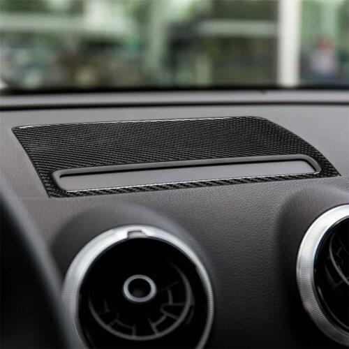 Carbon Fiber Interior Decoration Central Control Navigation Screen Panel Cover Trim Stickers for Audi A3 S3 2014-2019 Car Decal