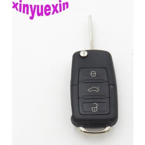 Xinyuexin 3Button Folding Remote Key Shell FOB Case For VW Passat Polo Golf Touran Bora Ibiza Leon Octavia Fabia