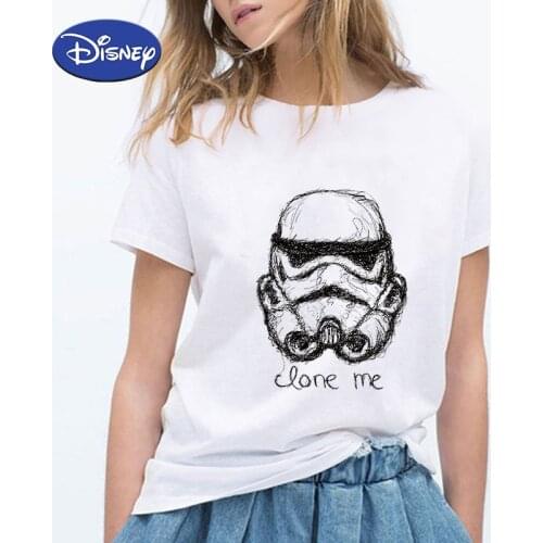 Disney Star Wars Imperial Stormtrooper Harajuku Printed T shirt Fashion High Street Women Tops White Tee Unisex T-shirt Dropship