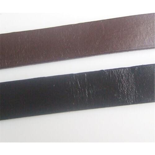 1 Meter 15*2mm Flat Genuine Leather Black Brown Fashion Strap Jewelry Making Findings Parts Accessories