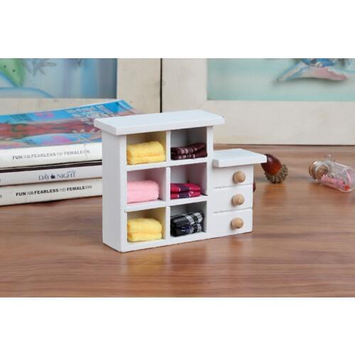 1PC Home Wood Cabinet Figurines Fashion Storage Box Organizer Desk Crafts Garbage Holder Sundries Props Wooden Craft JL 222