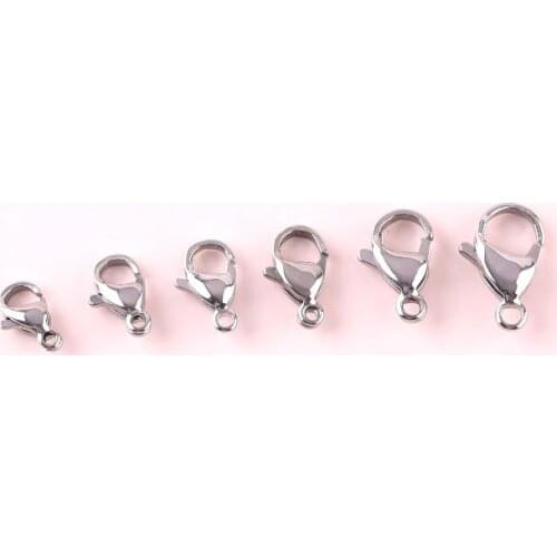 30pcs Stainless steel diy jewelry handmade beaded lobster clasp metal pendant connecting buckle activity clasp