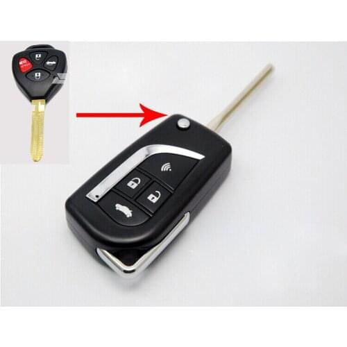 4 Buttons Modified Flip Folding Remote Key Case Shell For Toyota Camry Key Fob Cover + Free Shipping