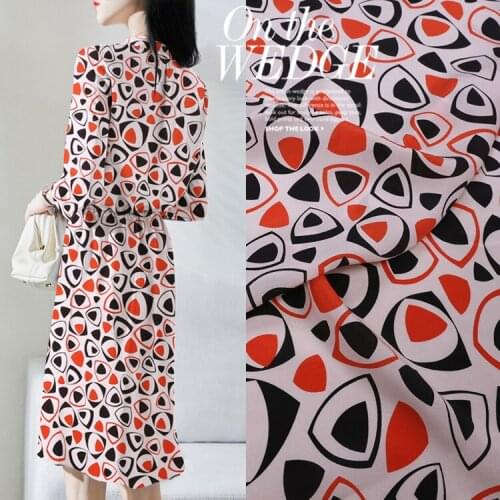 50x114cm printed 100% mulberry silk crepe de chine fabric fashion 16mm soft fashion clothing dress shirt fabric for sewing cloth