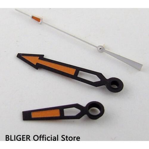 BLIGER Black edge orange Watch Hand Fit for MIYOTA 8215 Mingzhu DG 2813 Automatic Movement H 37
