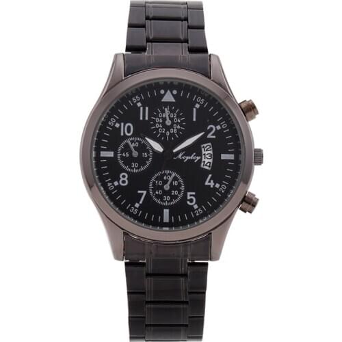 New Fashion Men Quartz Watch Stainless Steel Watchband Black Watch Date Business Luxury Male Clock Relogio Masculino