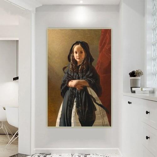 Citon Winterhalter《Portrait of Charlotte》Canvas Art Oil Painting Artwork Poster Decorative Picture Wall Decor Home Decoration