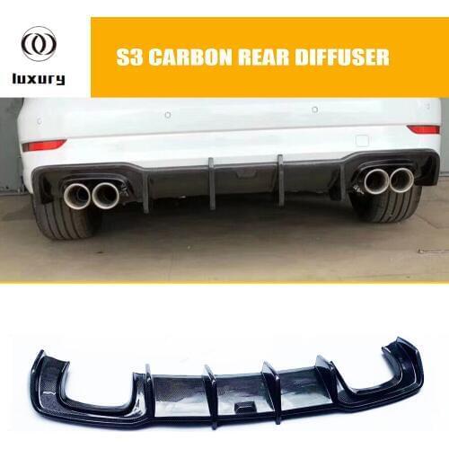 Carbon Fiber K Style Rear Bumper Lip Diffuser for Audi A3 Sline & S3 Bumper Sedan 4 Door 2017 2018 2019 ( Not fit Standard A3 )