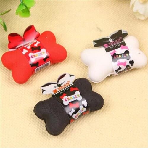 24 Pcs/lot Stationery Erasers Bone Shape Erasers School Supply Students Gifts