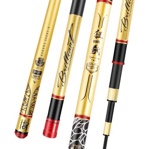 3.6m-7.2m Carbon Fishing Rod Hand Pole Hard Taiwan Fishing Pesca Long Section De Pesca 19/28 Tune Telescopic Fishing Canne Peche