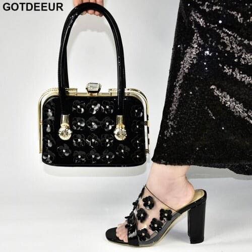 Shoes and Bag Set African Sets 2020 Designer Shoes Women Luxury 2019 African Wedding Italian Shoe and Bag Sets Metal Decoration