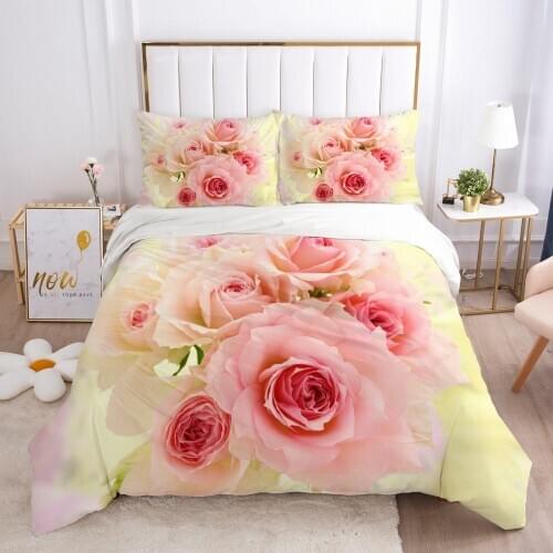 3D Nordic Flowers Design Bedding Sets Duvet Covers Sets Comforter Bed Set Quilt Cover King Queen Full Size Bedclothes
