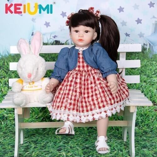 KEIUMI New Drop-ship 60 CM Reborn Dolls Babies Girl Cloth Body Cute Lifelike Baby Dolls Toy For Kids Children Birthday Present