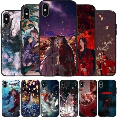 Tian Guan Ci Fu Fiction cartoon Black TPU Silicone Soft Phone Case For iPhone 11 12 Pro X XR XS MAX 5 6 7 8 Plus SE 2020