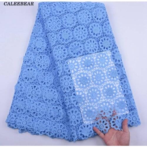 Latest African Applique Lace Fabric 2020 High Quality Guipure Cord Lace Nigerian French Net Lace Fabric For Wedding Dress S2031