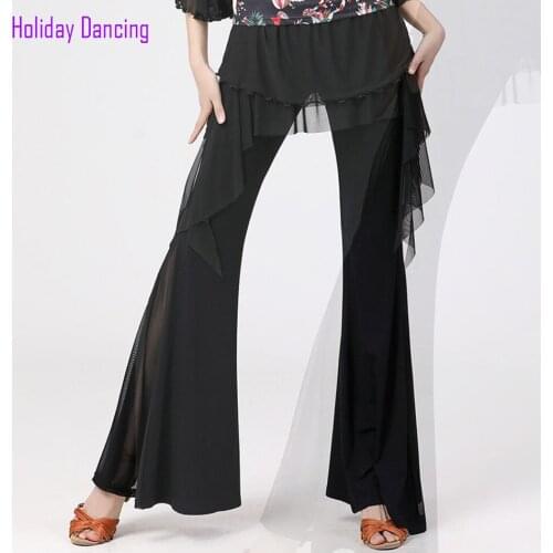 2021 New CM093 Female Latin Dance Pants Yarn Design Women Modern Dancing Trousers Belly Ballroom Tango Suits