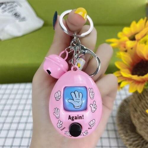 DUTRIEUX New New Fun Games Keychain Rock Paper Scissors Play Toy Key Chain Car Eggs Key Ring Mora Games Keychain Car Jewelry