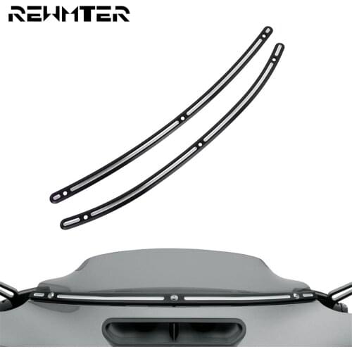 Motorcycle Cut Windshield Trim Black CNC Aluminum For Harley Touring Electra Street Tri Glide FLHX FLH/T 2008-2013 2014-2016
