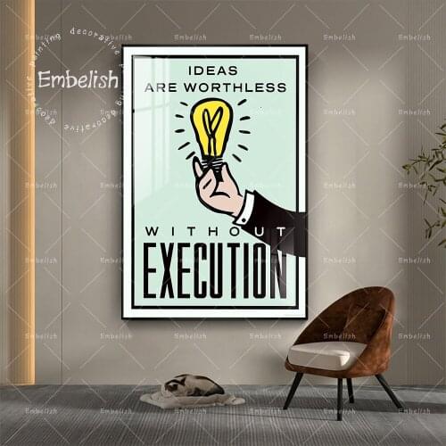 Idears Are Worthless Without Execution Alec Monopolyingly Pictures For Living Room Graffiti Posters Home Decor Canvas Painting