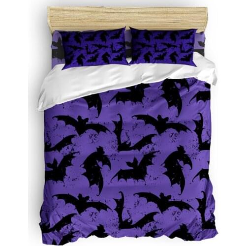 Vampire Bat Pattern Duvet Cover Set with Pillowcase Bedroom Supplies Bed Comforters King Size Bedding Set