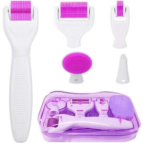 6-in-1 Roller Needle Microdermabrasion Facial Rollor Microneedle Kits For Skin Rejuvenation Remove Scars Facial Care