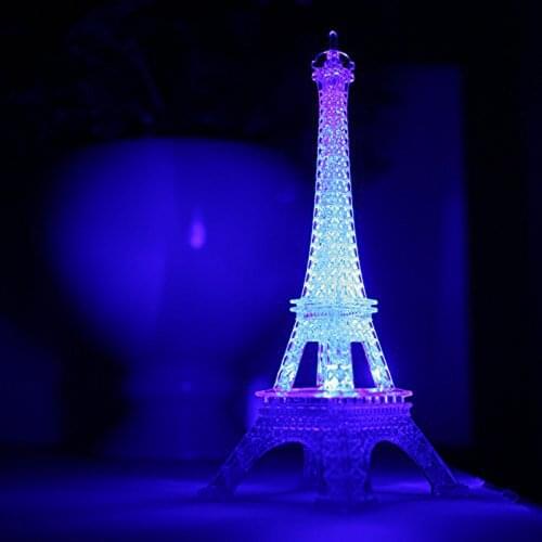 Romantic Eiffel Tower Cute Mini LED Night Light Lamp Desk Table Home Bedroom Decorate Night Lights Party Gifts Lamp