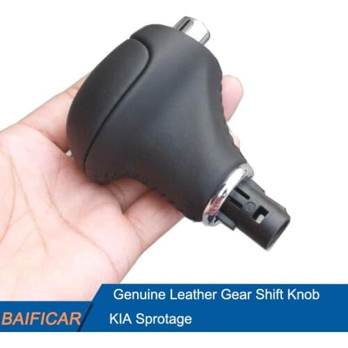 Baificar Brand New Genuine Leather Automatic Gear Shift Knob Shifter Gear Stick 46720-3W050WK For KIA Sportage 2011-2014