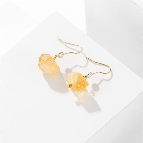 Raw Aquamarine Earrings Natural Healing Crystals and Stones Hooks Jewelry Boho Style Stone Variations Quartz Rough Handmade LS3R