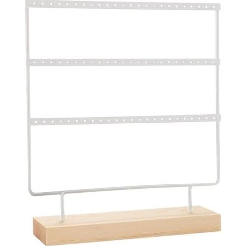 Earring Stand Display Rack 3-Tier Ear Stud Holder 72 Holes with Base