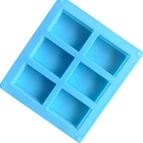 6 Cavity Rectangle Silicone Soap Mold DIY Making Homemade Cake Mould Handmade Soap Making Craft for Home Bathroom Soap Forms