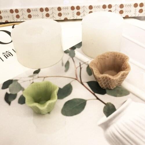 Diy Waffle Cup Scented Candle Decoration Silicone Mold Cake Torus Waffle Cone Biscuit Baking Mold Resin Mold Cake Decorating