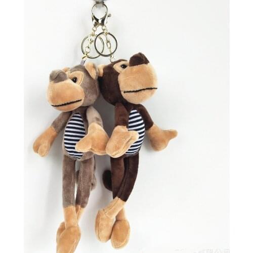 Cute 30cm plush Changing monkey with long legs Favorite Keychain bag decoration soft good quality christmas festival gift friend