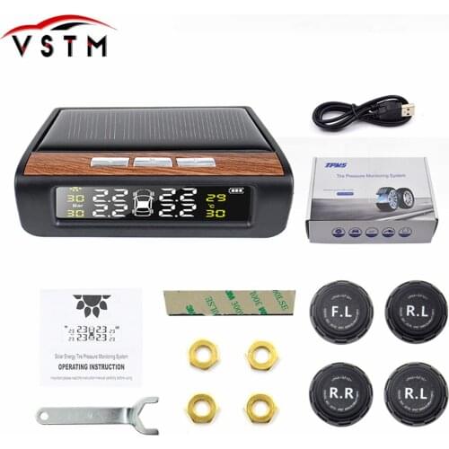 Solar Energy auto tire pressure monitor D68 digital display led white backlight Car tire pressure monitoring system car security