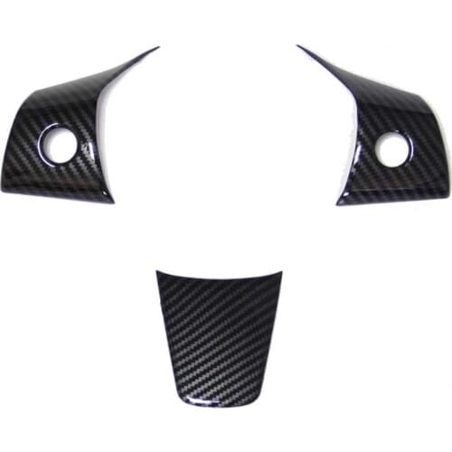 Carbon Fiber Style Interior Exterior Cover Trims Accessories for Tesla Model 3 2017 2018 2019 (Steering Wheel)