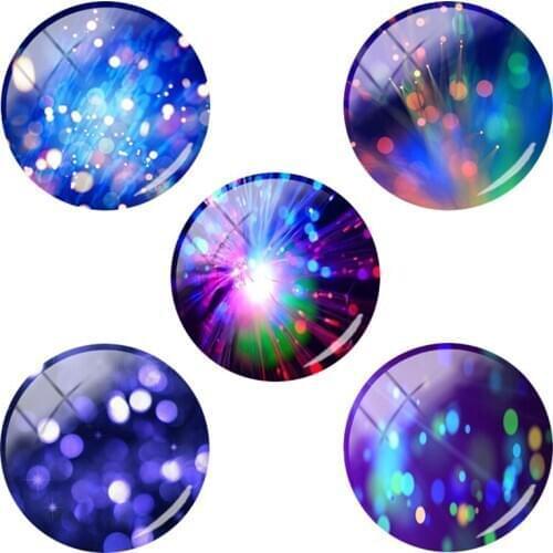 TAFREE Bright Dream 12/15/16/18/20/25/30/35/40 mm Size Colorful Lighting Picture Round Glass Cabochon Jewelry Findings CC114
