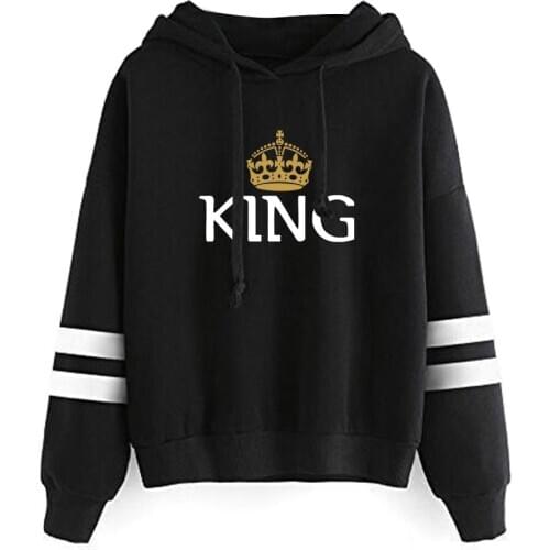 KING QUEEN Crown Hoodie Men Women Coat Autumn Winter Sweatshirt Fashion Couple Lovers Hoodies Brand Jacket Clothes