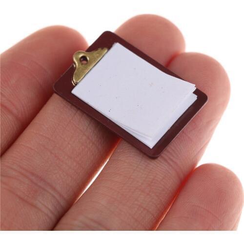 Alloy Clipboard With Real Paper Attache For Doll DIY Miniature Dollhouse Dolls Accessories